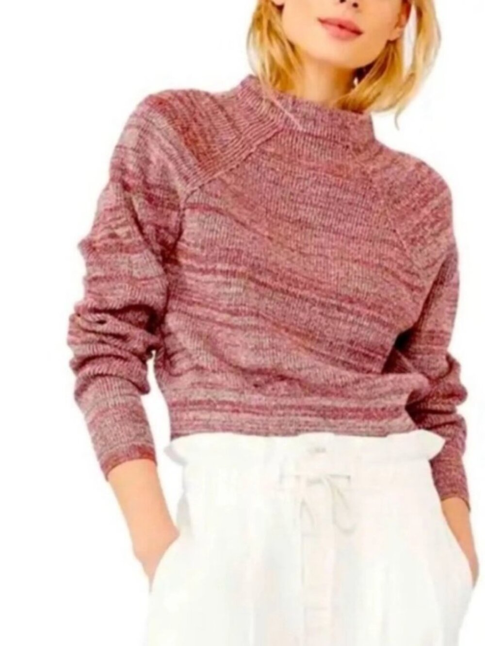 Free People Too Good Knit Pullover Sweater Marl Earthy Red Slouchy Size XS